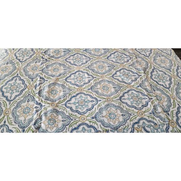 Pottery Barn Blue Green Paisley 100% Cotton Dawn King Duvet Cover Euro Sham - Picture 3 of 6